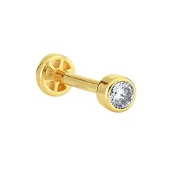 SembolGold - Altın Tektaş Tragus Piercing 14 Ayar (1)