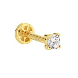 SembolGold - Altın Tektaş Tragus Piercing 14 Ayar (1)