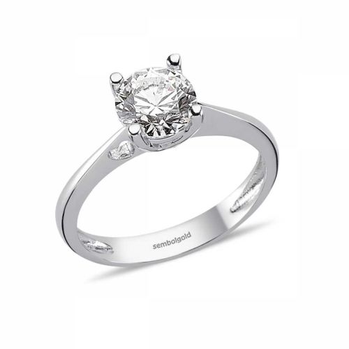 Altın Tektaş Yüzük Özel Tasarım Swarovski - SembolGold