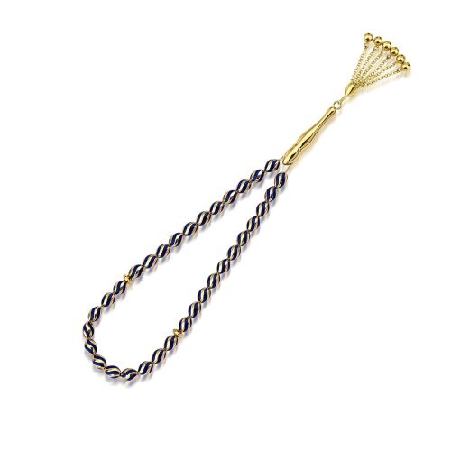 Altın Tesbih Lacivert S Line Mine 14 Ayar - SembolGold