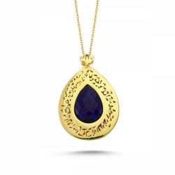 Altın TESİR Kolye Mavi Tanzanit Taşlı - SembolGold