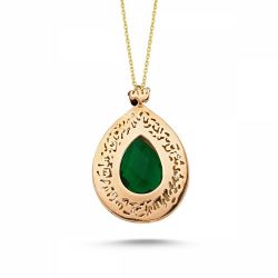 Altın TESİR Kolye Yeşil Turmalin Taşlı - SembolGold