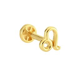 SembolGold - Altın Tragus Piercing 14 Ayar Aslan Burcu (1)