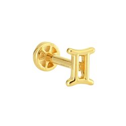 SembolGold - Altın Tragus Piercing 14 Ayar İkizler Burcu (1)
