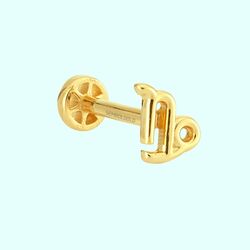 Altın Tragus Piercing 14 Ayar Oğlak Burcu - Thumbnail