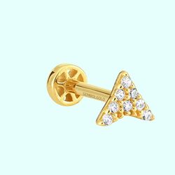 Altın Üçgen Tragus Piercing 14 Ayar - Thumbnail