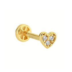 SembolGold - Altın Üçtaş Kalp Tragus Piercing 14 Ayar (1)