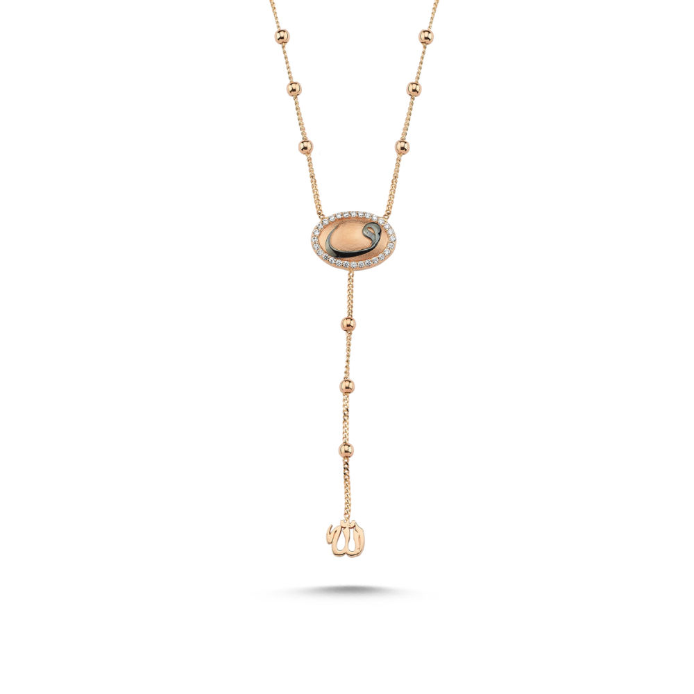 

Altın Vav Kolye 14k Rose Dorika Zincirli