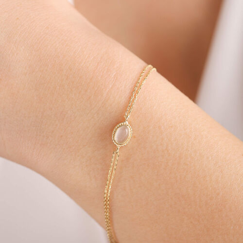 SembolGold - Altın Vintage Bileklik Opal Beige (1)