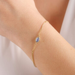 SembolGold - Altın Vintage Bileklik Opal Blue (1)
