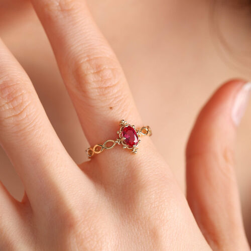 SembolGold - Altın Vintage Yüzük 14 Ayar Ruby (1)