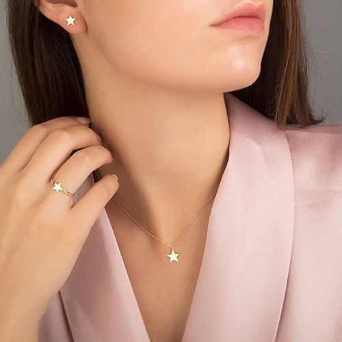SembolGold - Altın Yıldız 3'lü Takı Seti 14K Gold (1)