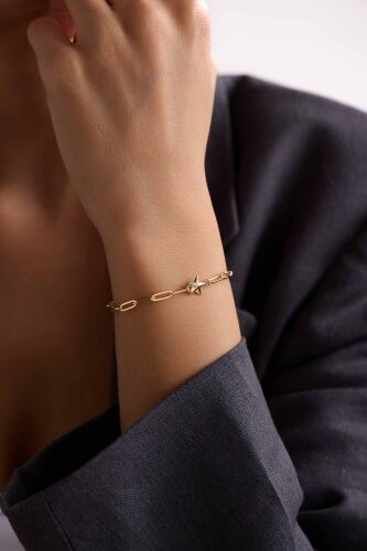 Altın Yıldız Bileklik 19 cm - SembolGold