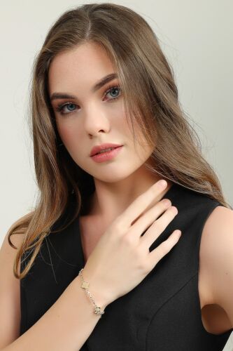 Altın Yonca Bileklik Kare Forse 3 mm 20 cm - SembolGold