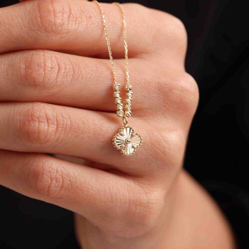 Altın Yonca Kolye Dorikalı 1,0 cm - SembolGold