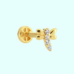 Altın Yusufcuk Tragus Piercing 14 Ayar - Thumbnail