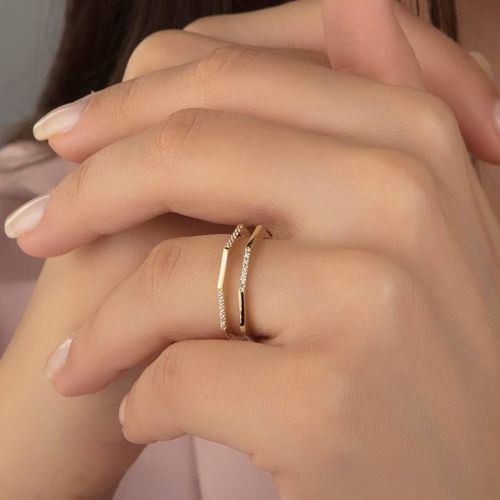 SembolGold - Altın Yüzük Suyolu 14K Gold Taşlı (1)