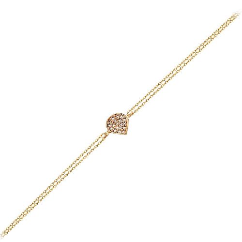 Altın Zincir Damla Bileklik 14K Rose Gold - SembolGold