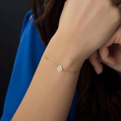 SembolGold - Altın Zincir Damla Bileklik 14K Rose Gold (1)