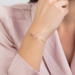 SembolGold - Altın Zincir Sonsuzluk Bileklik 14K Gold Taşlı (1)