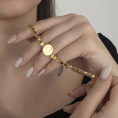 Ata Altın Çeyrek Bileklik Pullu Zincirli - SembolGold