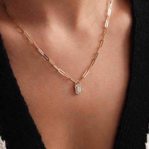 Ataç Kolye Baget Form 45+3 cm - SembolGold