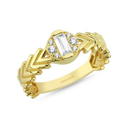 Baget Altın Yüzük 0,28 Karat Gold Pars Tasarım - Thumbnail