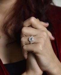 Baget Beyaz Altın Tektaş Yüzük 1,50 Karat - Thumbnail
