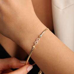 SembolGold - Balık Sırtı Altın Bileklik Sonsuzluk Tasarım (1)
