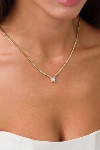 Balık Sırtı Baget Kolye 14 Ayar 45 cm - SembolGold