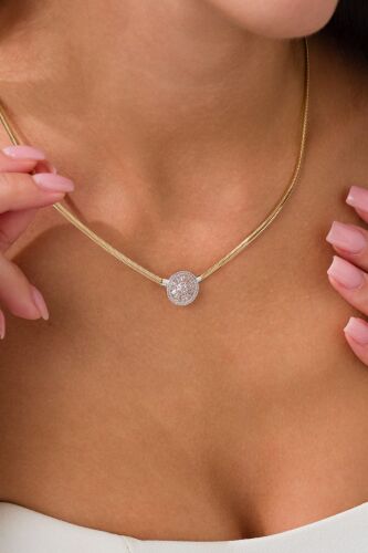 Balık Sırtı Baget Trapez Kolye 14 Ayar 45 cm - SembolGold