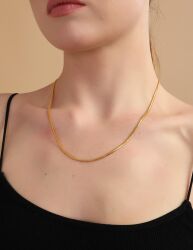 Balık Sırtı Zincir 22 Ayar Altın 50 cm 3 mm - SembolGold
