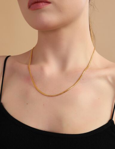 Balık Sırtı Zincir 22 Ayar Altın 50 cm 3 mm - SembolGold