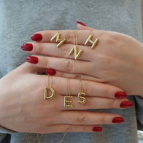 Balon Altın Harf Kolye 14 Ayar - SembolGold