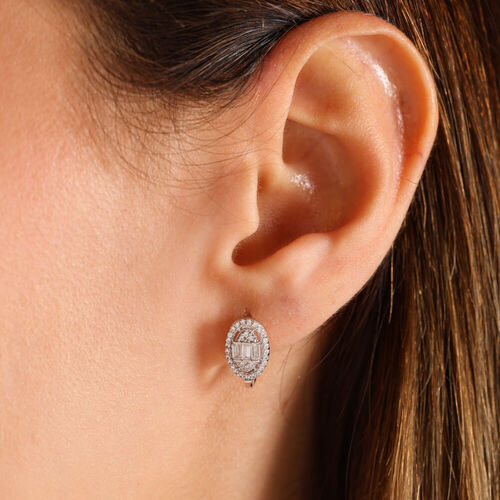 Beyaz Altın Baget Küpe Markiz J Model - SembolGold