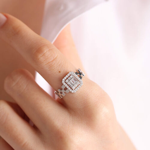 Beyaz Altın Baget Yüzük Pars - SembolGold