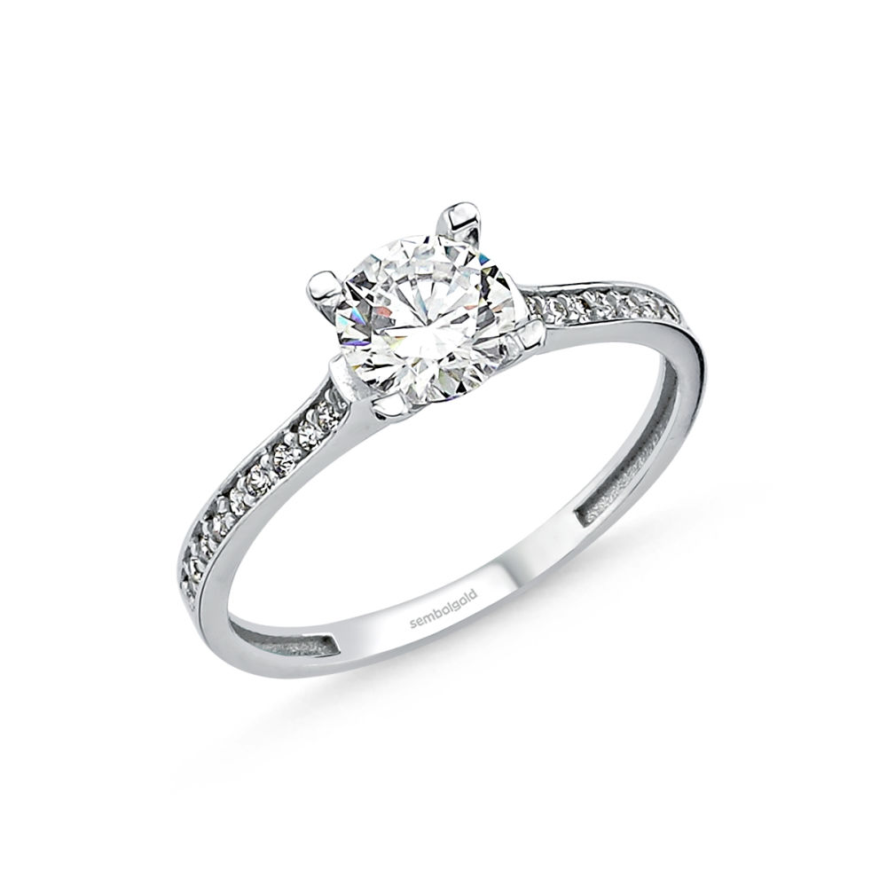 

Beyaz Altın Tektaş Yüzük 0.65 Karat Zirconia