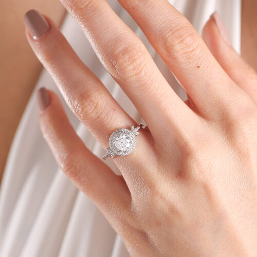 Beyaz Altın Tektaş Yüzük LAVA Form - SembolGold