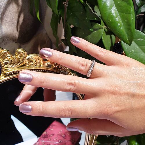 Burgun Altın Yüzük Beyaz Gold 14K - SembolGold