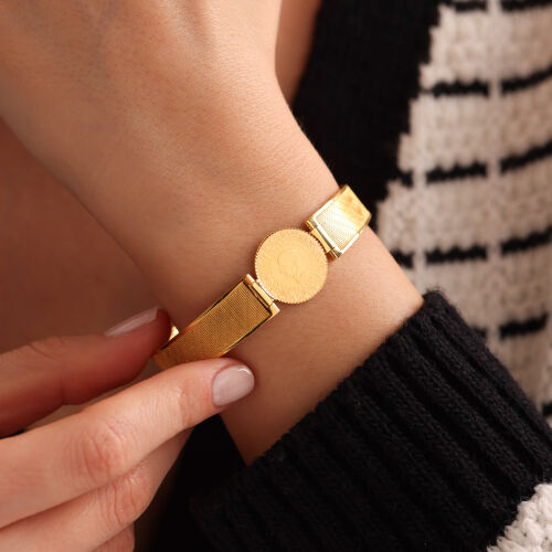 Çeyrekli Altın Kelepçe Hasır Model - SembolGold