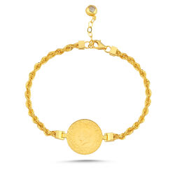 Çeyrekli Bileklik Burgu Zincir 18+2 cm - SembolGold