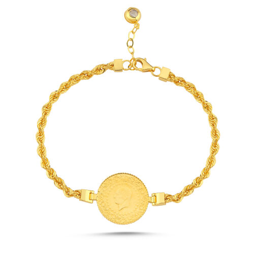 Çeyrekli Bileklik Burgu Zincir 18+2 cm - SembolGold