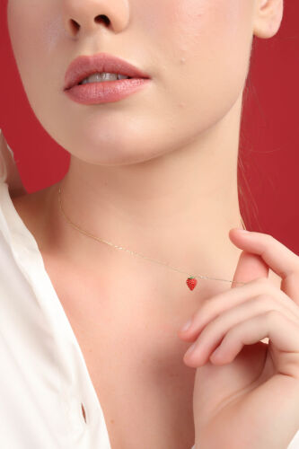 Çilek Altın Kolye 43 cm - SembolGold