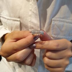 Coronet Altın Yüzük White Gold 14K - Thumbnail