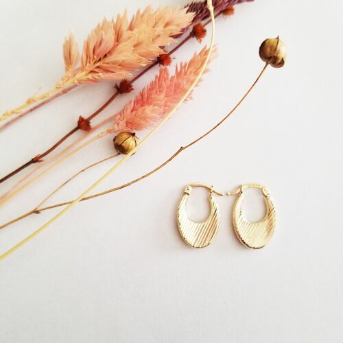 SembolGold - Damla Model Altın Küpe 14 Ayar İki Taraflı Kullanım 2.0 cm (1)