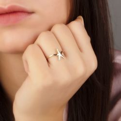 SembolGold - Deniz Yıldızı Altın Yüzük Sarı 14K Gold (1)