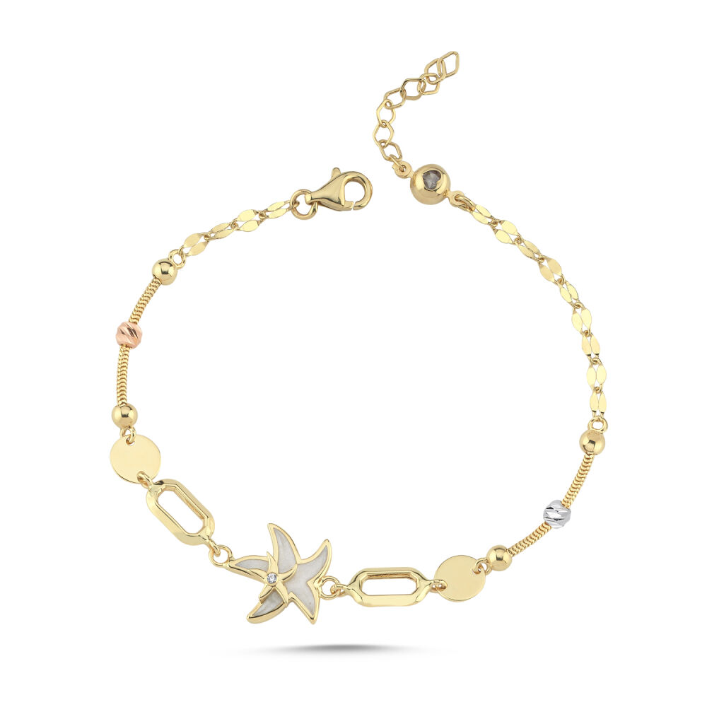 Deniz Yıldızı Minimal Altın Bileklik 17-20 cm