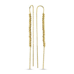 Dorikalı Altın Küpe 14K Sarı Gold 7,0 cm - Thumbnail