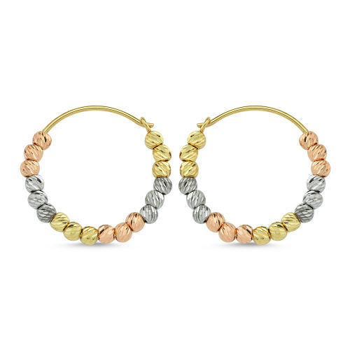 Dorikalı Altın Küpe TriaColor 14K Gold - SembolGold