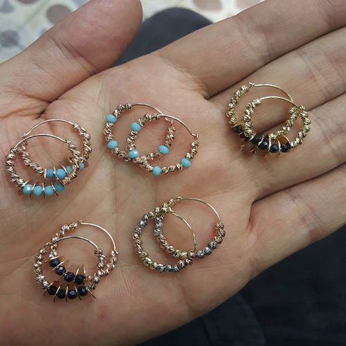 SembolGold - Dorikalı Altın Küpe TriaColor 14K Gold (1)